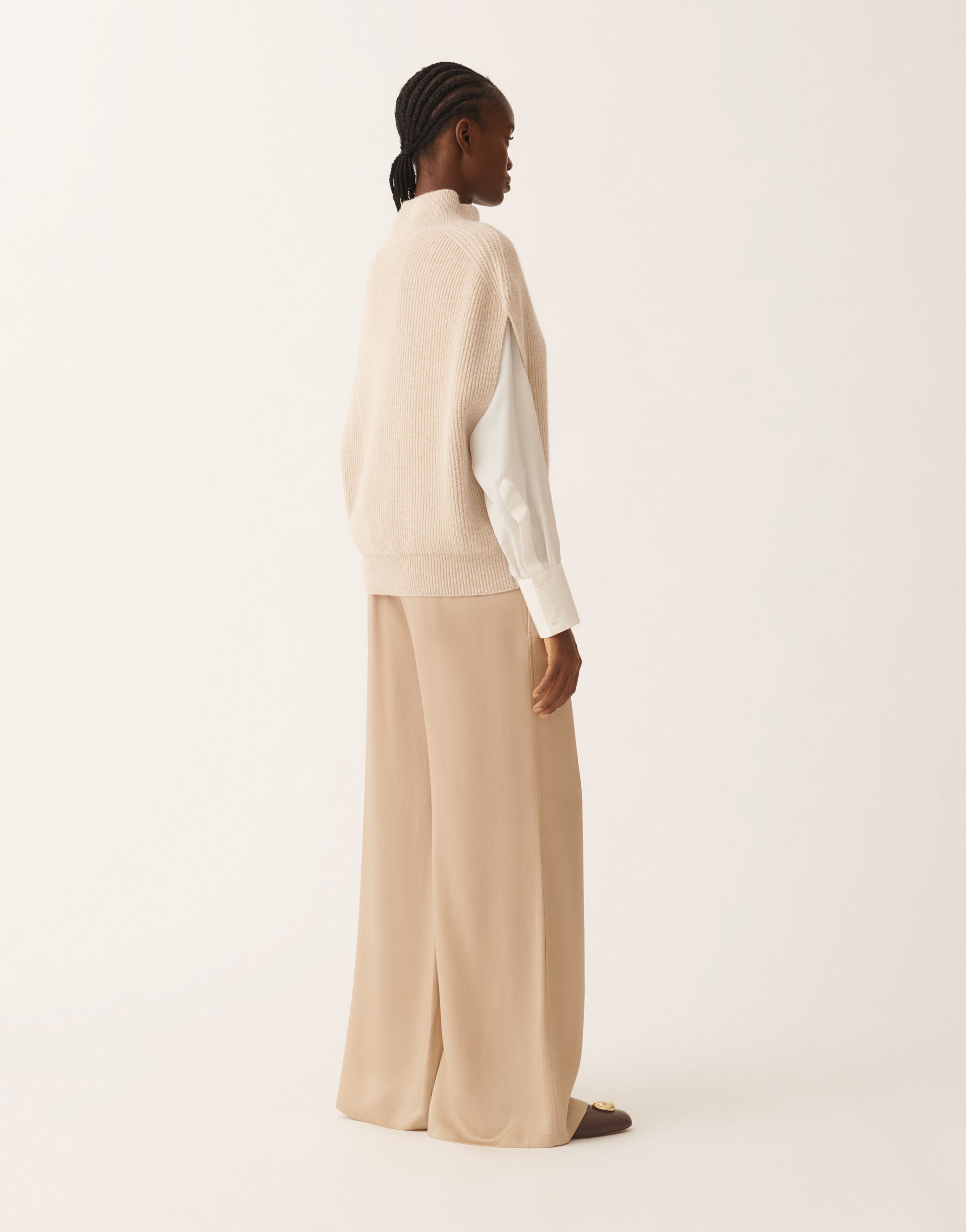 Fabiana Filippi Pullover aus Platin mit Pailletten, Kordel Beige MAD225F538L6760000
