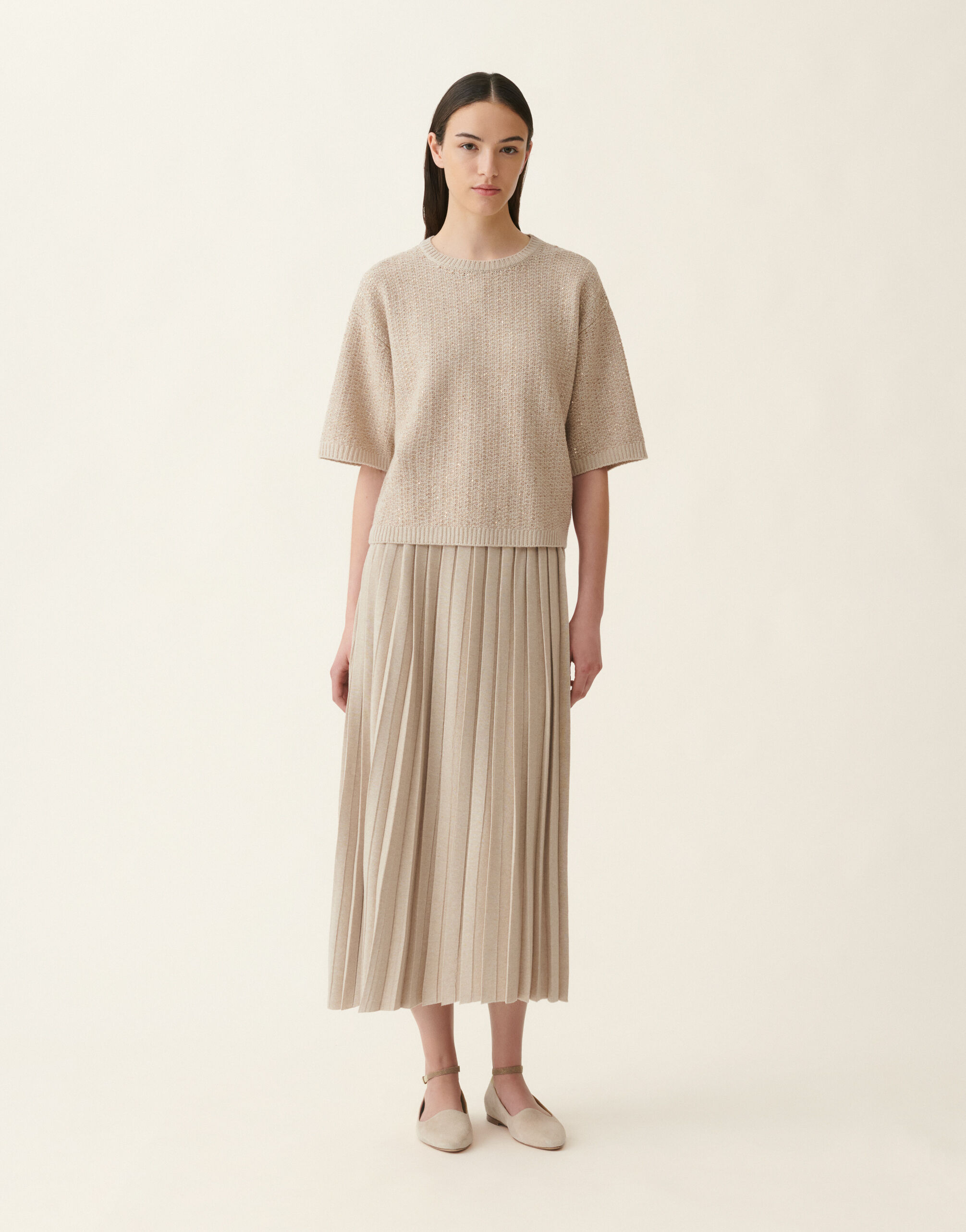 Fabiana Filippi Pull en Platinum avec paillettes, cachà Cachà MAD216F388M3270000
