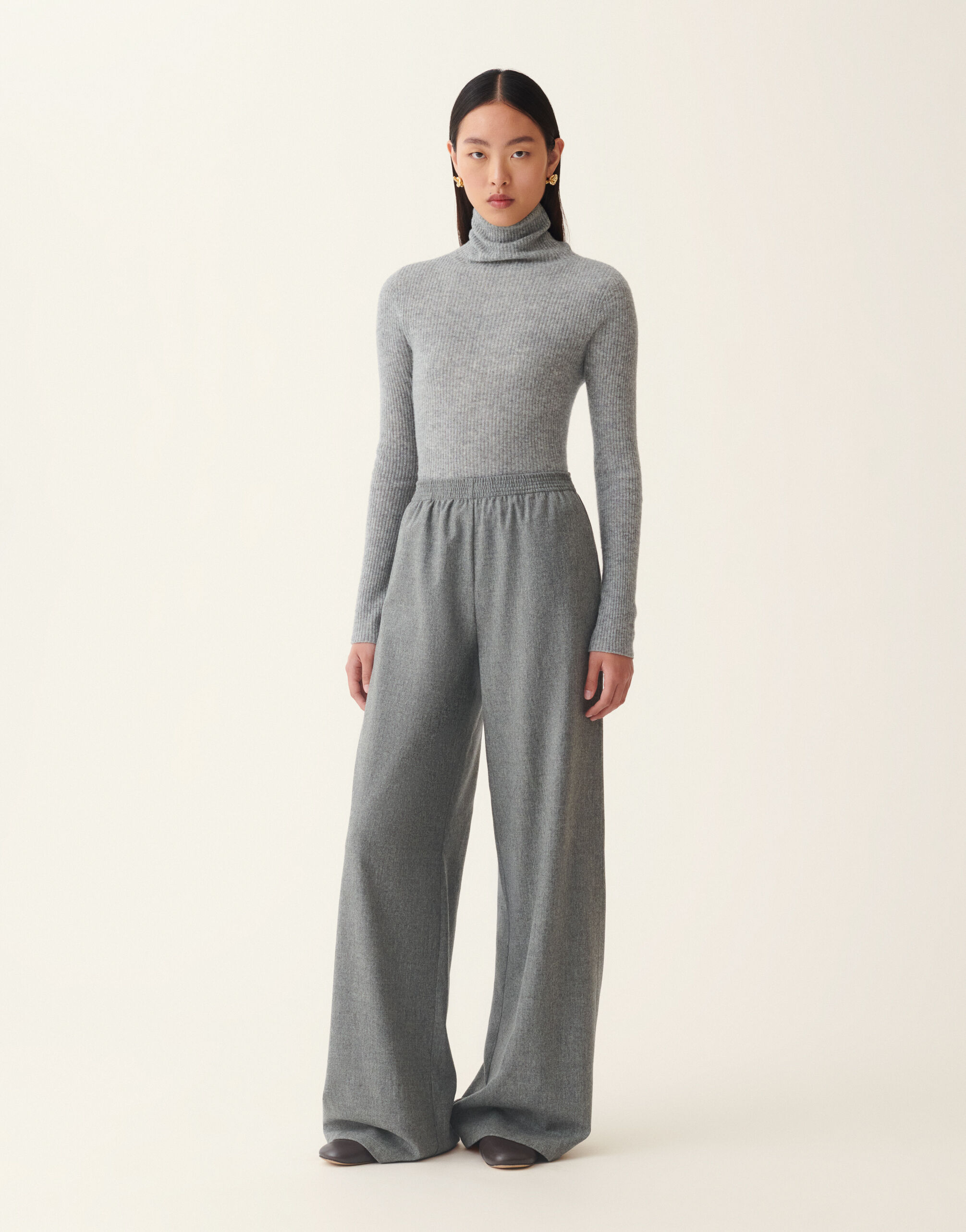 Oversized cargo flannel trousers, mineral Fabiana Filippi Oversized cargo flannel trousers, mineral Mineral PAD226F291M3780000