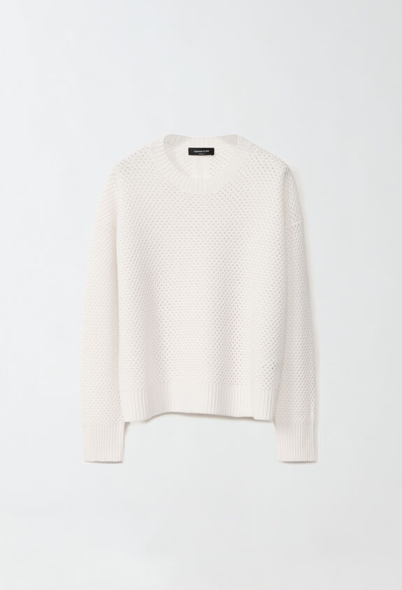 Fabiana Filippi MESH CREW NECK SWEATER WHITE MAD224F526L0380000