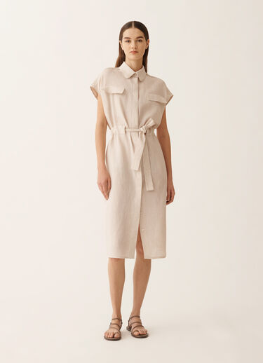 Fabiana Filippi Sahariana dress in natural linen canvas NATURAL ABD276F618M1610000
