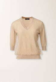 Fabiana Filippi Pullover aus Wolle und Baumwolle, Ahorn Beige MAD266F008L9220000
