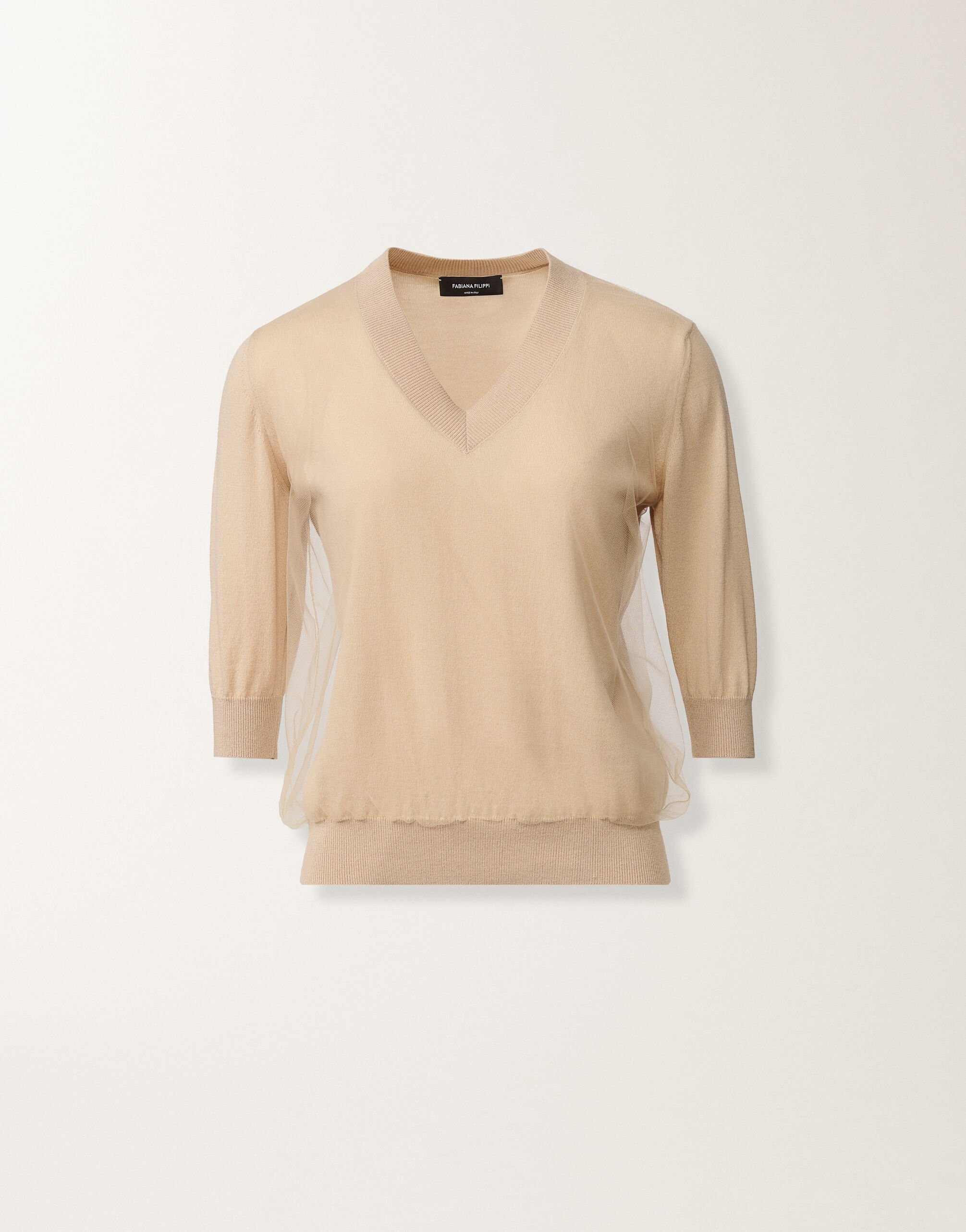 Fabiana Filippi Pullover aus Wolle und Baumwolle, Ahorn Beige MAD266F008L9220000