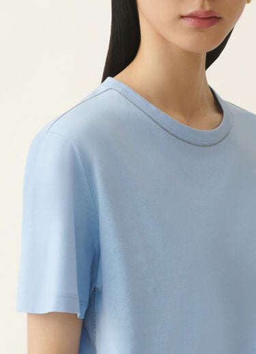 Fabiana Filippi Camiseta en jersey de algodón, azul claro Azul claro JED216F133L7960000
