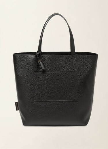 Grained leather tote bag, black Fabiana Filippi Grained leather tote bag, black Black BGD226A910M5600000