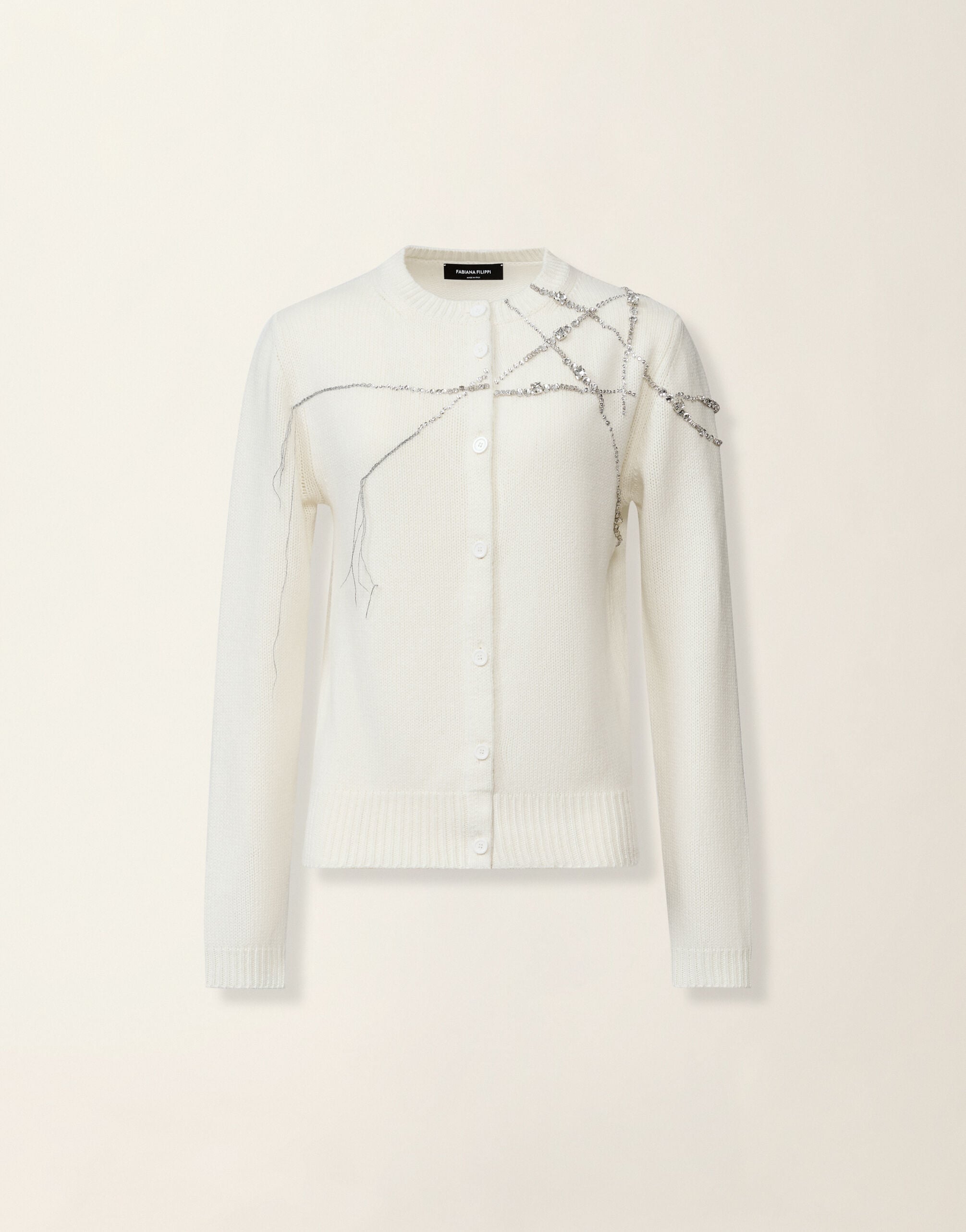 Platinum cardigan, raffia Fabiana Filippi Platinum cardigan, raffia Raffia MAD216F025M2870000