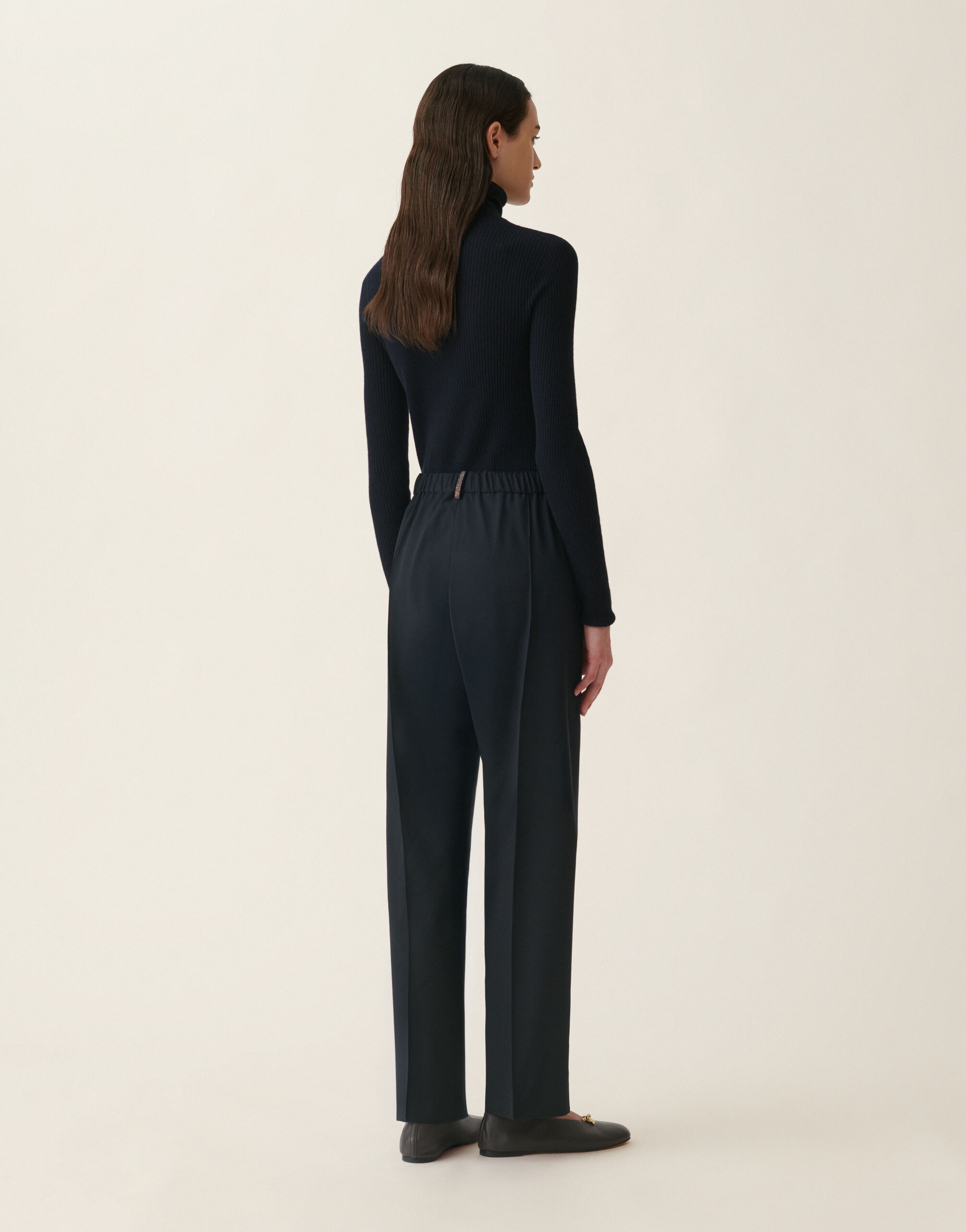 Gubbio trousers in bistretch cool wool, midnight blue Fabiana Filippi Gubbio trousers in bistretch cool wool, midnight blue Midnight blue PAD216F322M2760000