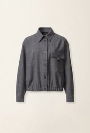 Fabiana Filippi Pinstriped flannel bomber-style shirt, charcoal Charcoal CAD226F704M4130000