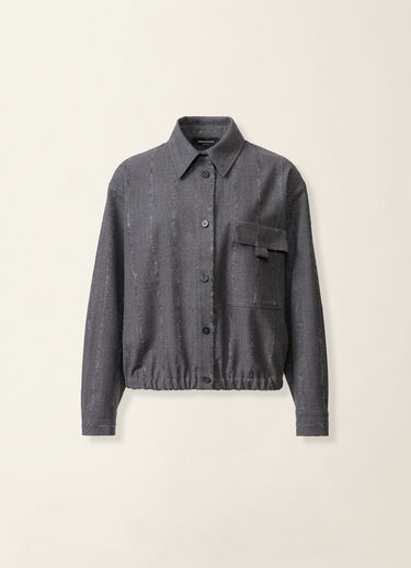 Fabiana Filippi Pinstriped flannel bomber-style shirt, charcoal Charcoal CAD226F704M4130000