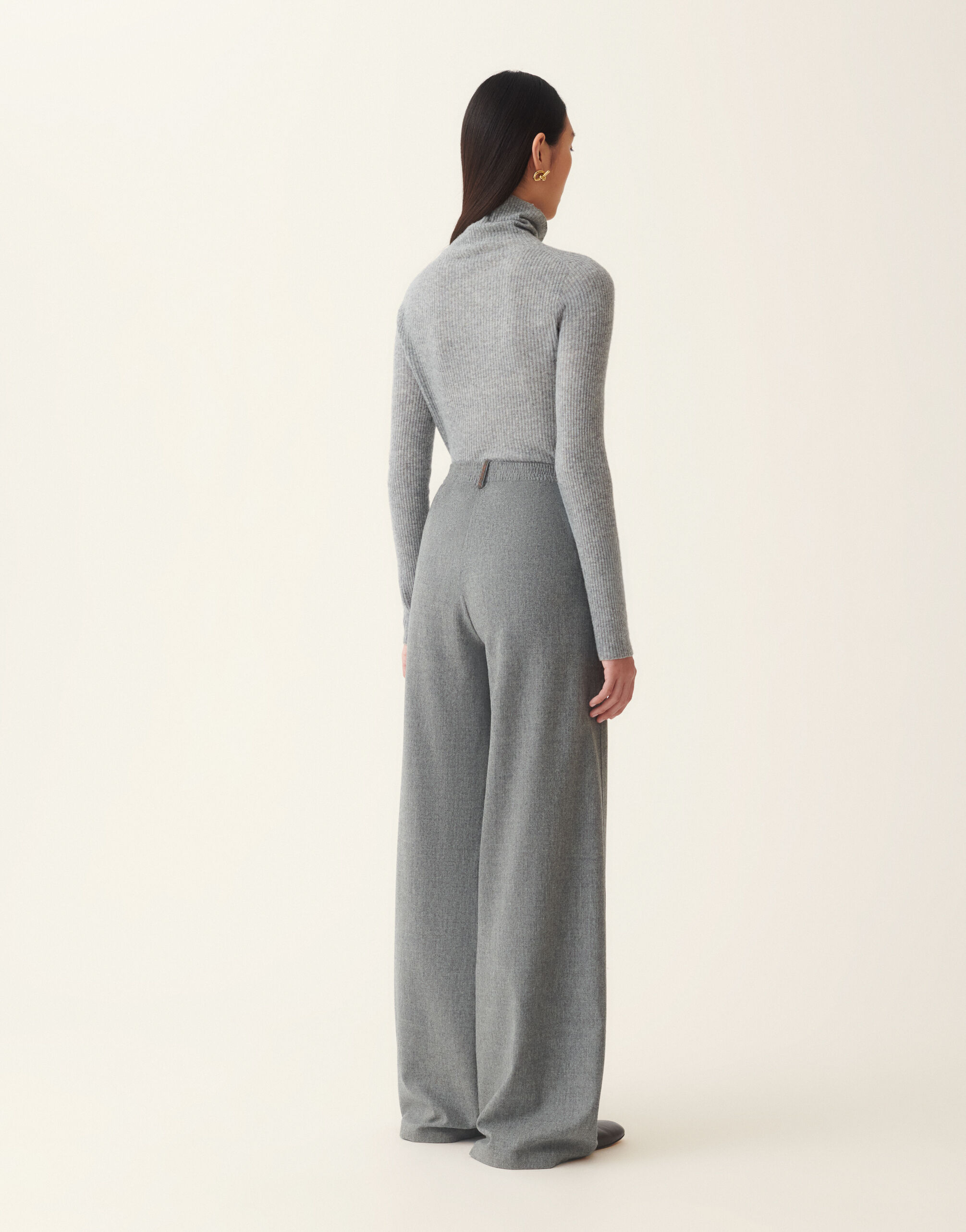 Oversized cargo flannel trousers, mineral Fabiana Filippi Oversized cargo flannel trousers, mineral Mineral PAD226F291M3780000