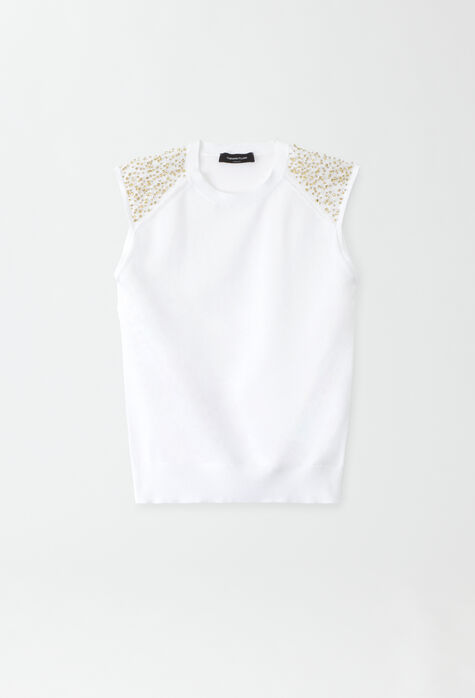 Fabiana Filippi Organic cotton sweater, optical white MAD274F524D6640000