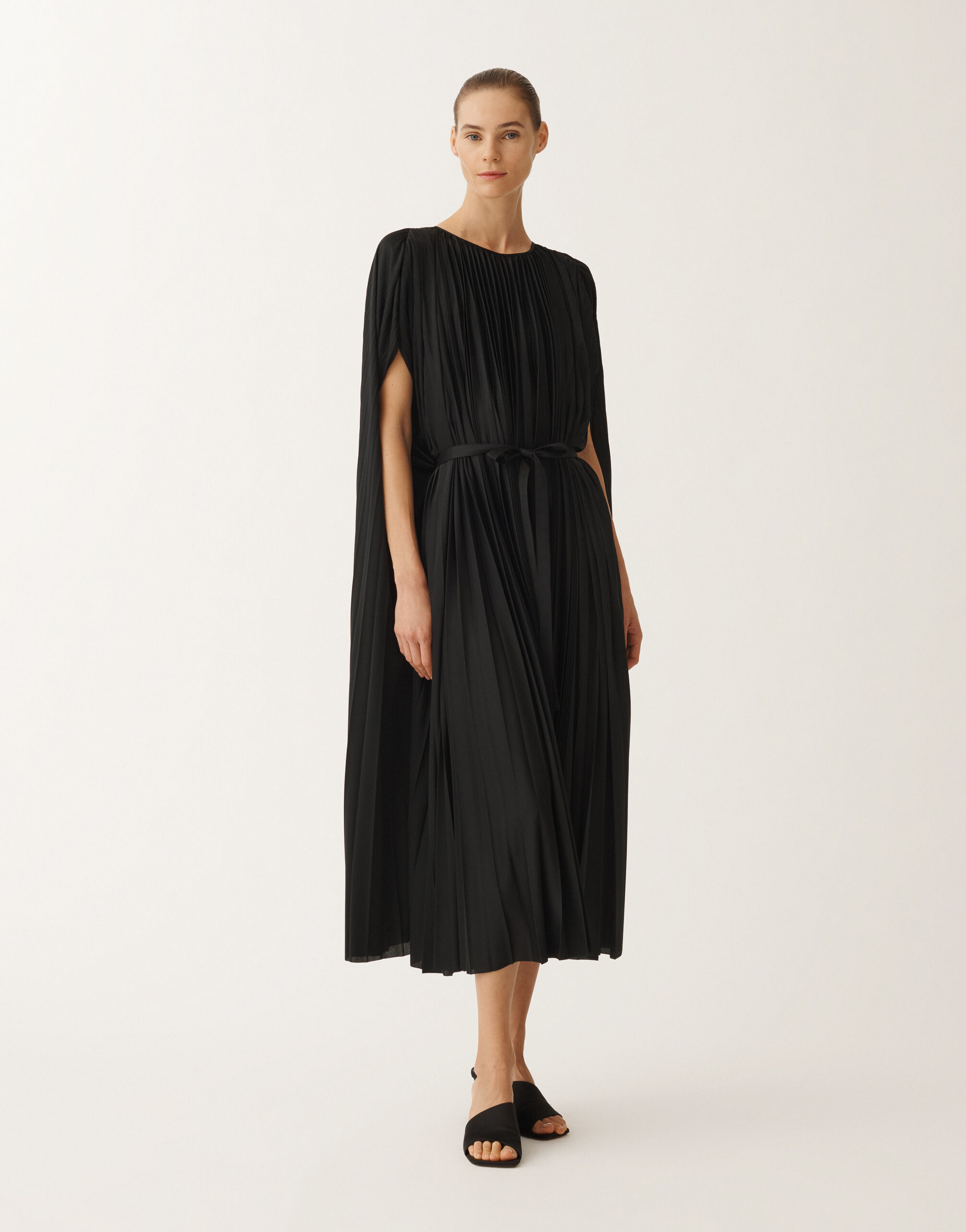 Fabiana Filippi Pleated jersey dress, black BLACK ABD265F440L2990000