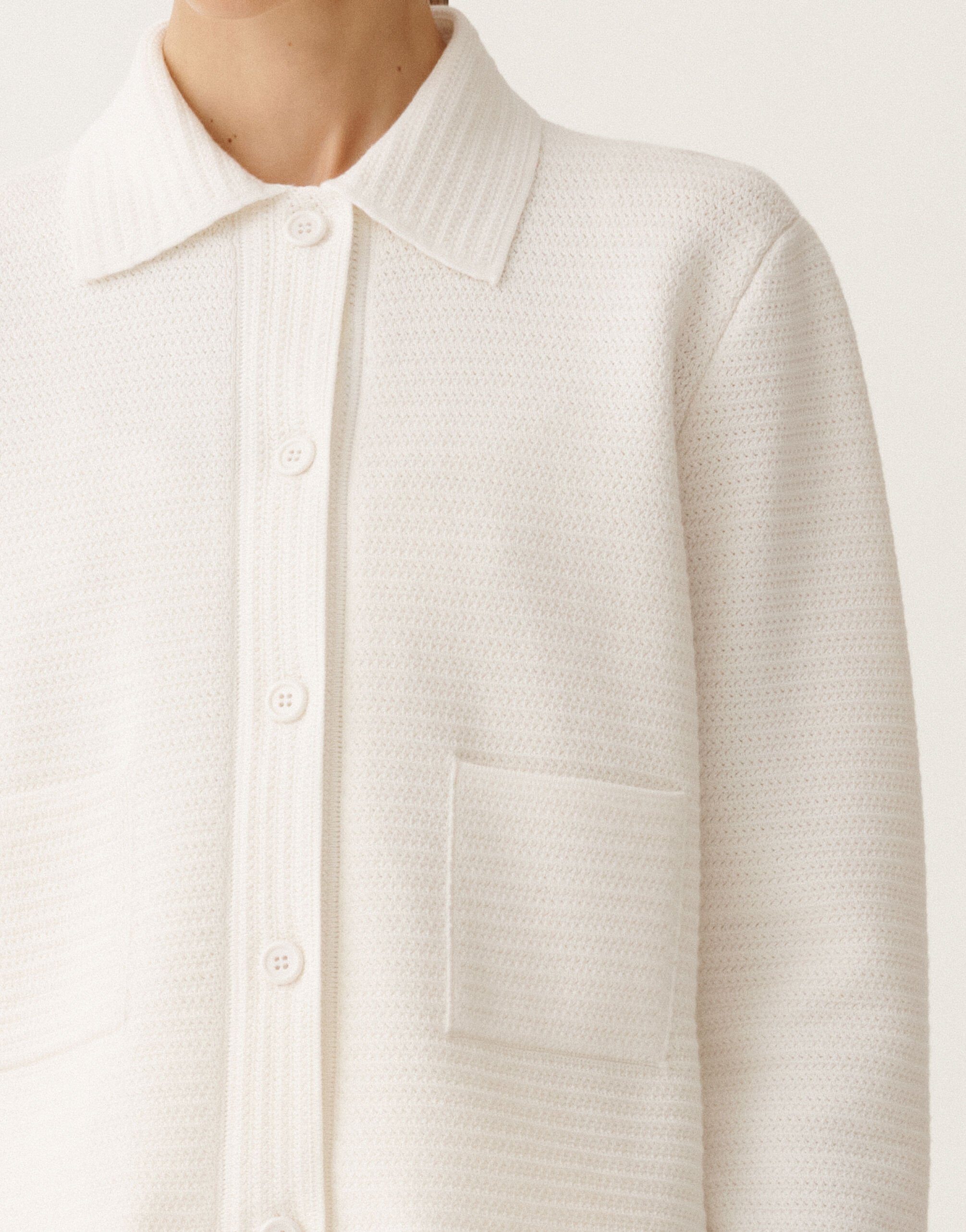 Fabiana Filippi Jacke aus Wolle und Baumwolle, bastfarben WEISS GCD265F220D5100000