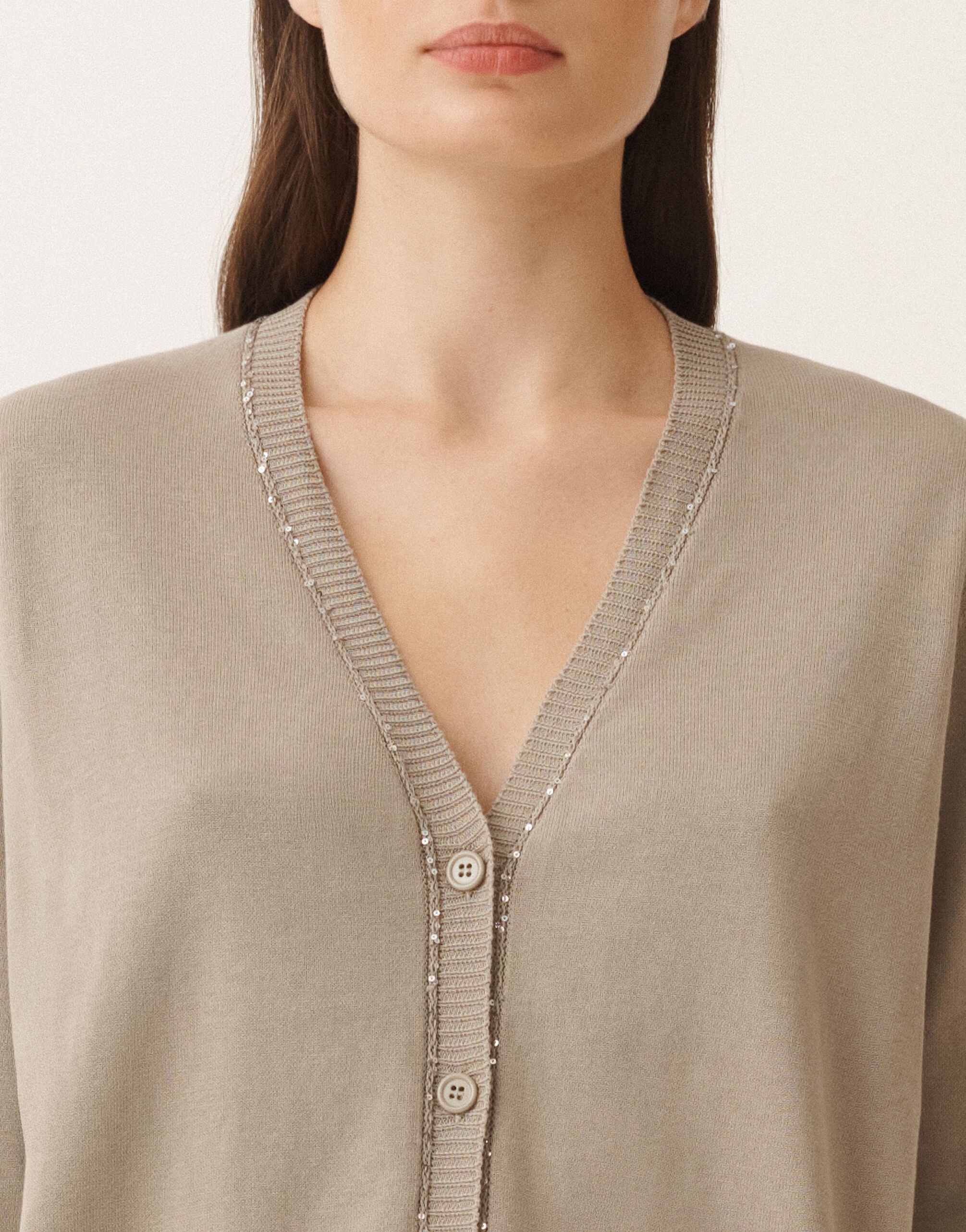 Fabiana Filippi Organic cotton cardigan, clay CLAY MAD265F070L2470000