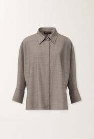 Fabiana Filippi Camicia cropped in fresco lana bistretch, roccia melange Grigio CAD266F309L7710000