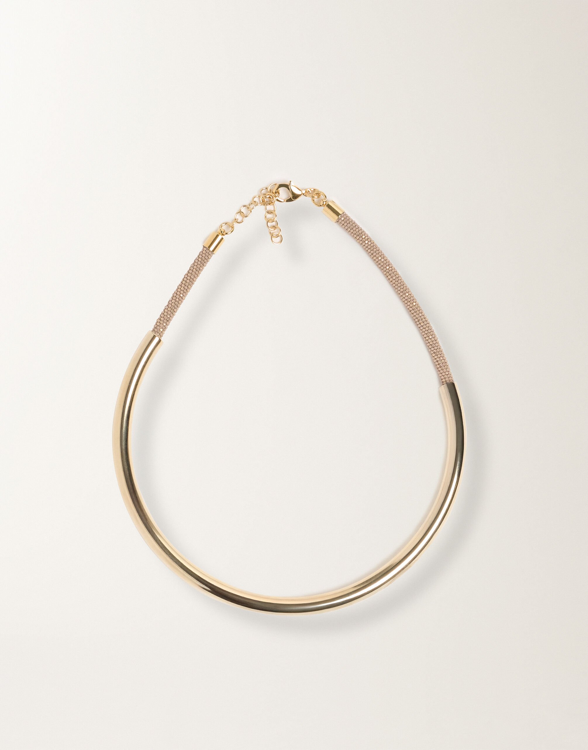 Fabiana Filippi Rigid necklace in brass, greige GREIGE BXD276A956M0470000