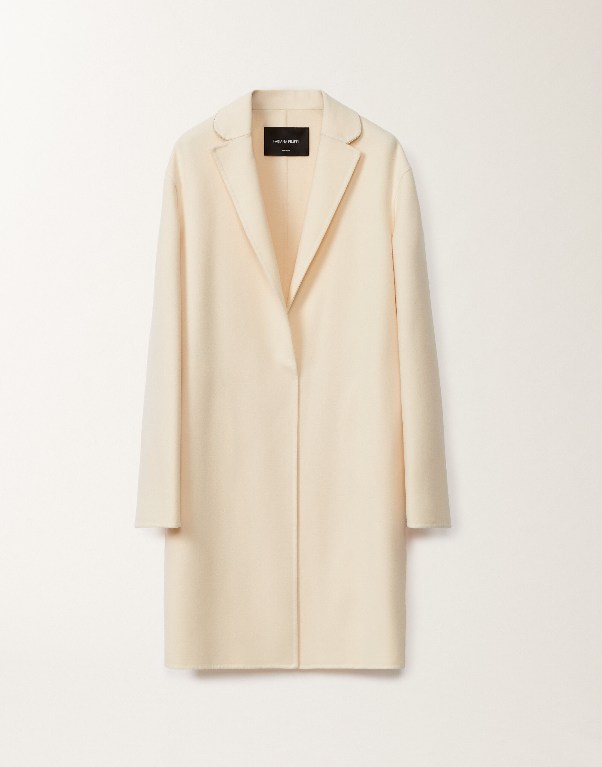 Boiled wool coat, butter for Women | Fabiana Filippi®