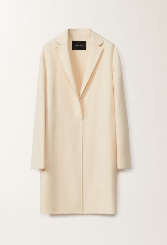 Fabiana Filippi Double wool coat, vanilla WHITE CTD265F463L3020000