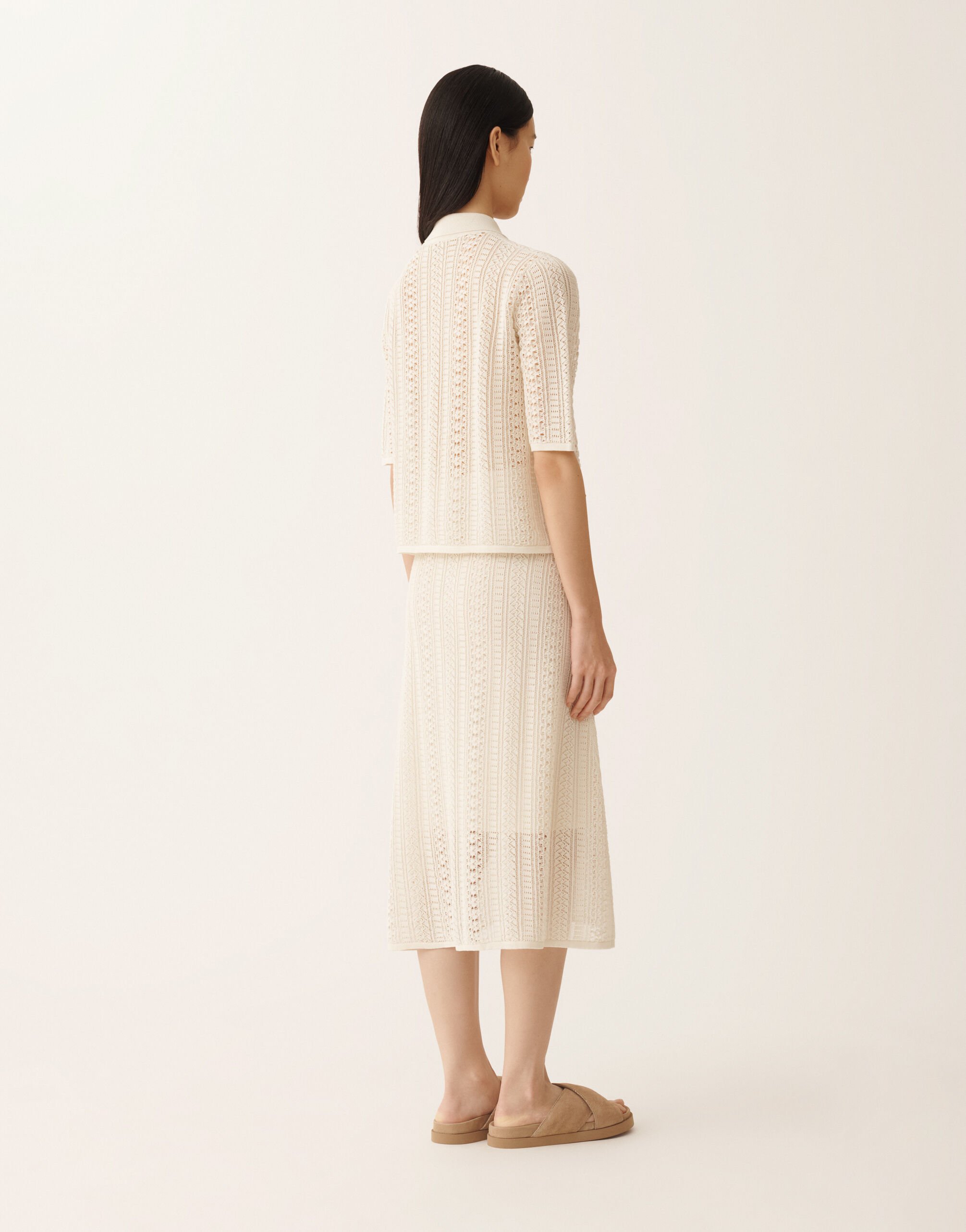 Polo in cotone organico con viscosa brillante, burro Fabiana Filippi Polo in cotone organico con viscosa brillante, burro BURRO MAD276F479M1320000