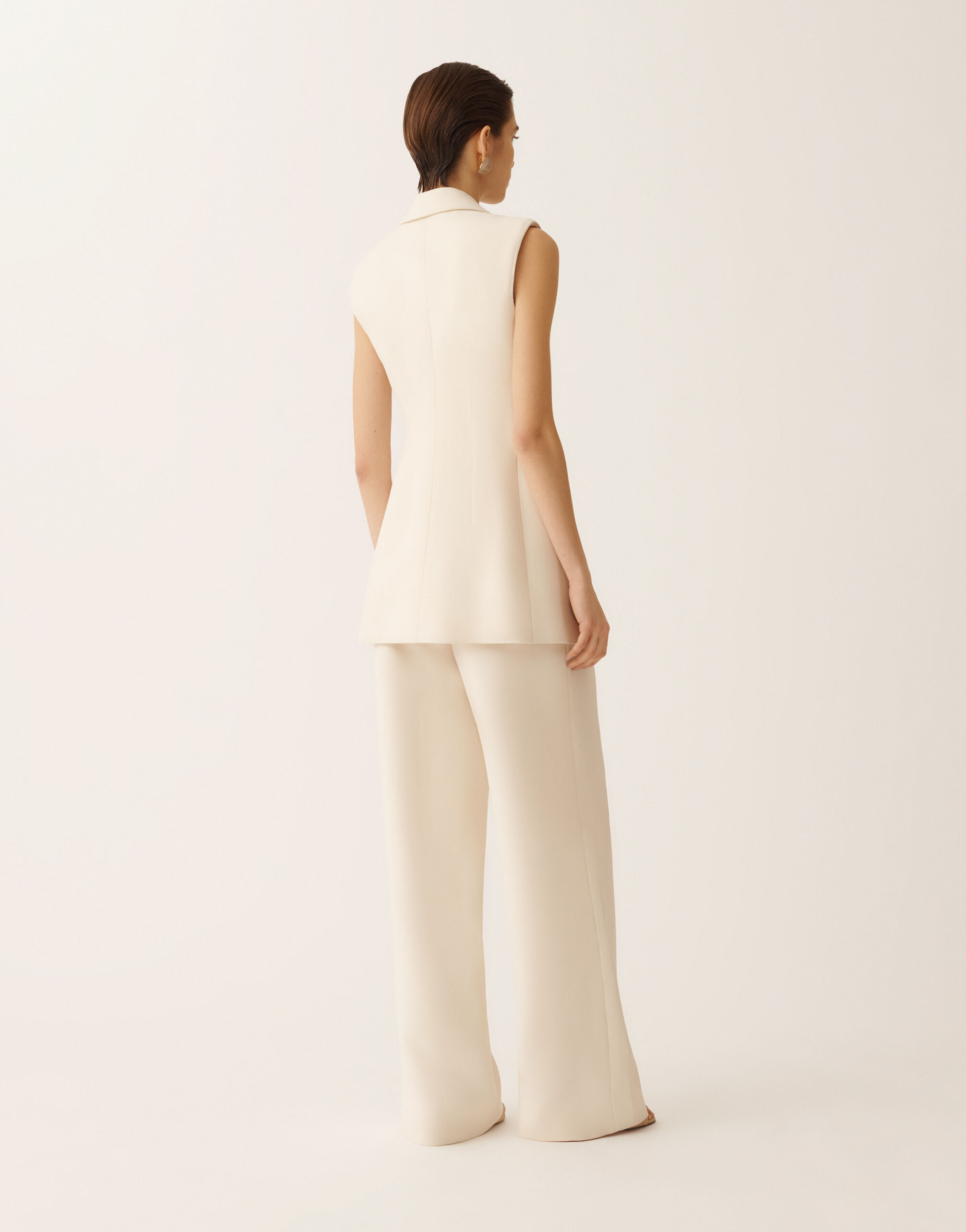 Fabiana Filippi Butter-colored long vest in wool and silk BUTTER GCD276F669M1390000