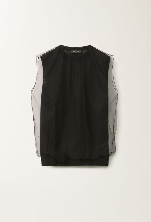 Fabiana Filippi Top aus Kaschmir und Seide, schwarz SCHWARZ MAD265F024L2940000