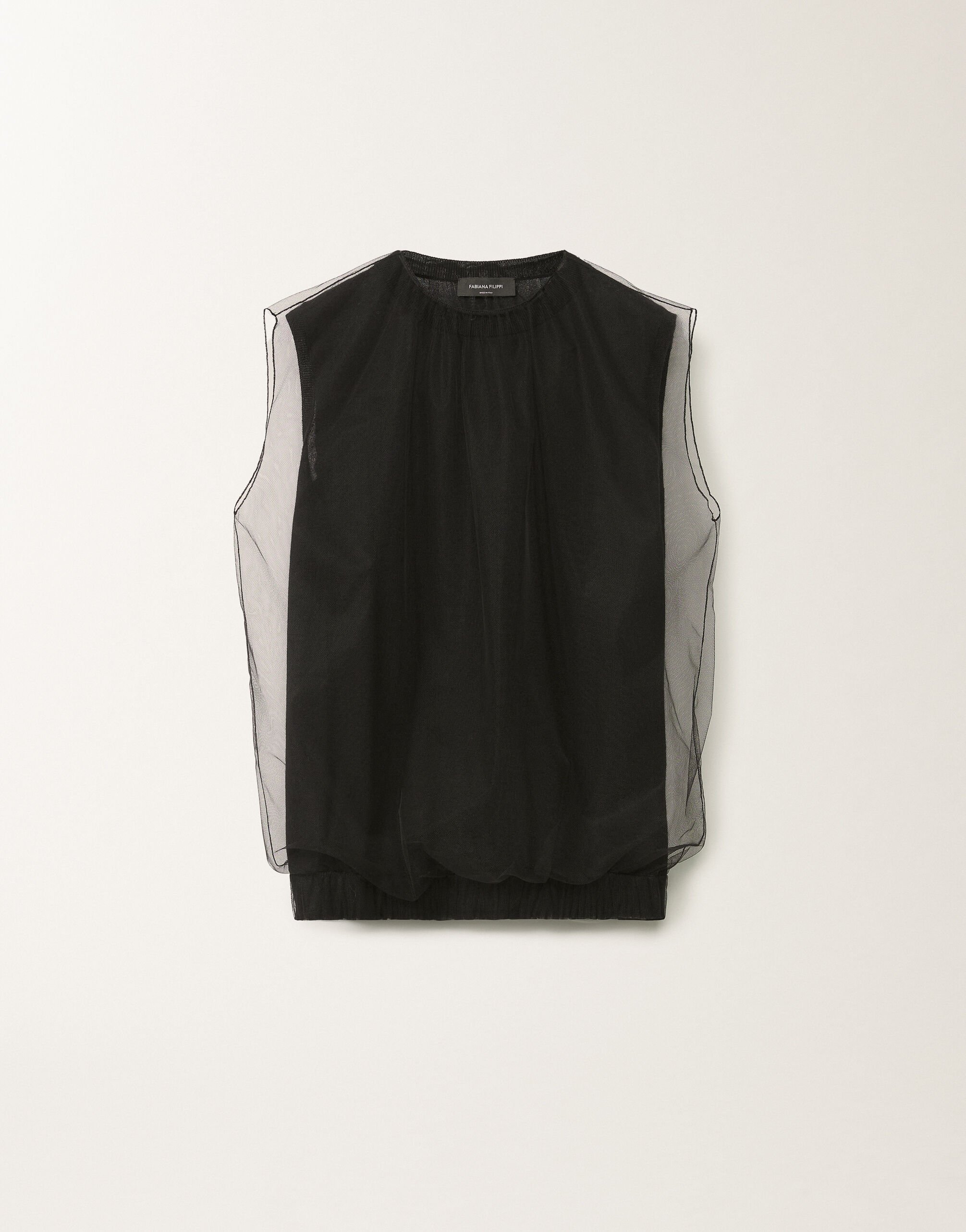 Fabiana Filippi Cashmere and silk vest top, black BLACK MAD265F024L2940000