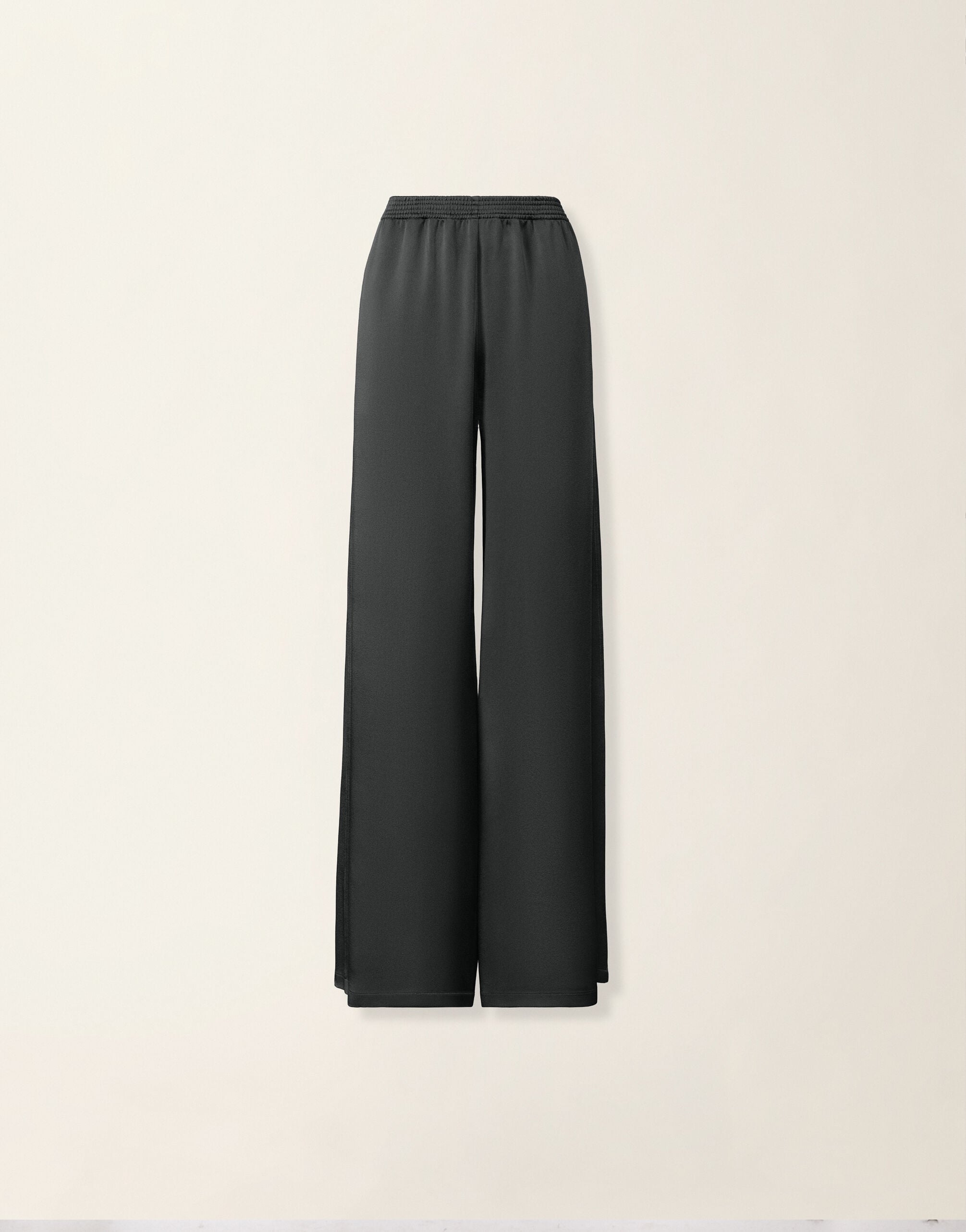 Wide-leg enver satin trousers, charcoal Fabiana Filippi Wide-leg enver satin trousers, charcoal Charcoal PAD216F291D9820000