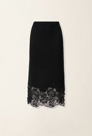 Fabiana Filippi Platinum and lace pencil skirt, black Black GND226F765M4460000