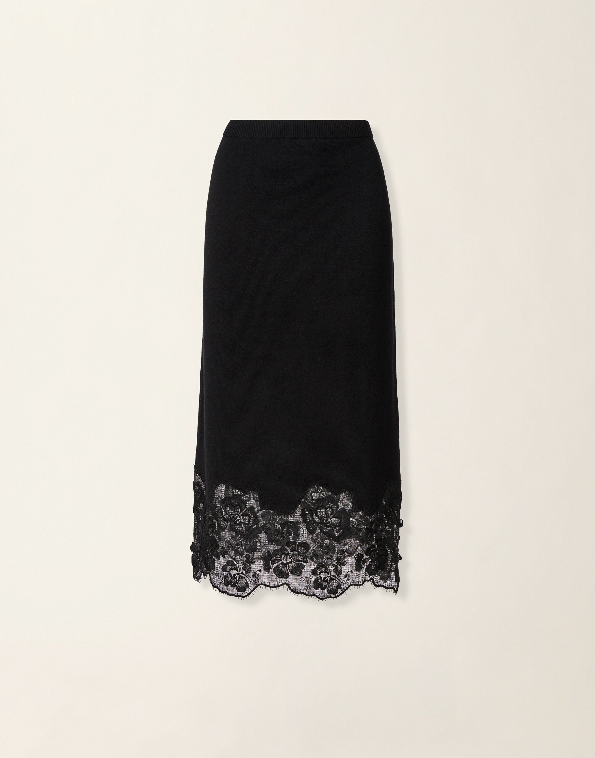 Platinum and lace pencil skirt, black Fabiana Filippi Platinum and lace pencil skirt, black Black GND226F765M4460000