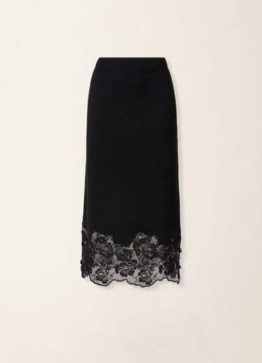 Platinum and lace pencil skirt, black Fabiana Filippi Platinum and lace pencil skirt, black Black GND226F765M4460000