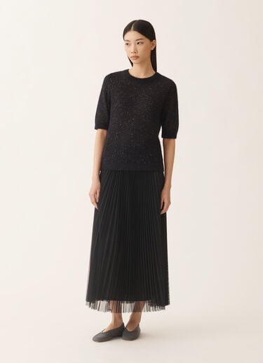 Fabiana Filippi Midnight blue mohair sweater with sequins Blue MAD266F131L7950000