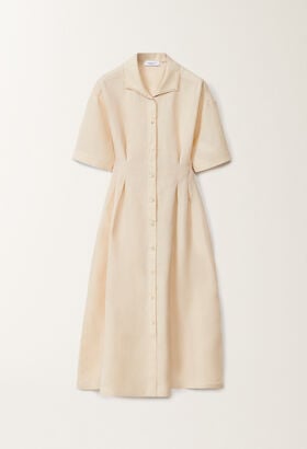 Fabiana Filippi Linen and viscose shirt dress, light sand SAND ABDC02F101H5470000