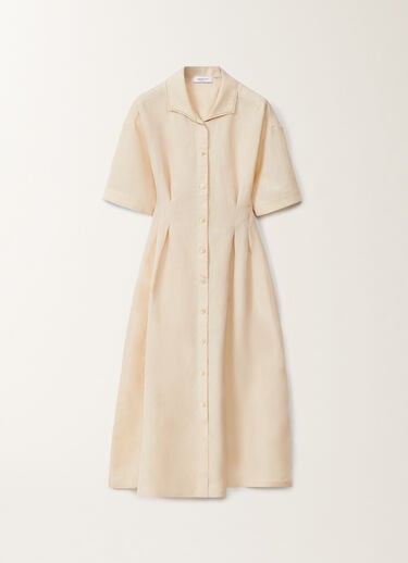 Fabiana Filippi Hemdblusenkleid aus Leinen und Viskose, sand hell SAND ABDC02F101H5470000