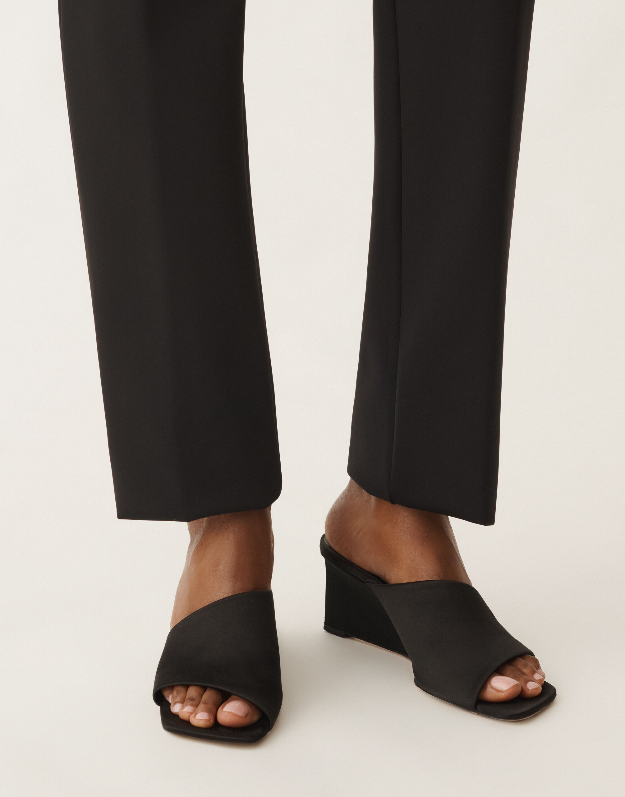 Fabiana Filippi Stretch satin wedges, black BLACK ASD265A979L2730000