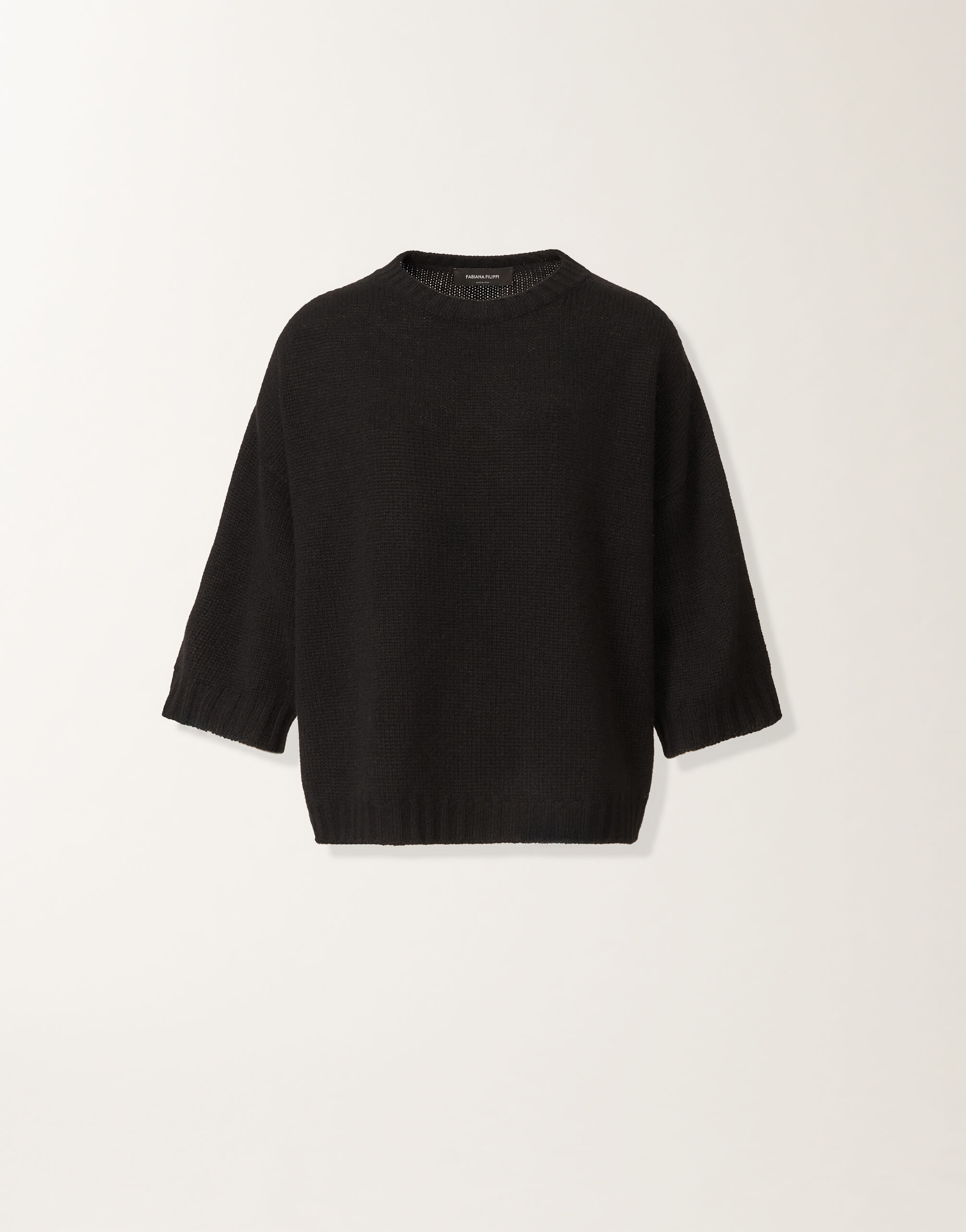 Fabiana Filippi Kaschmir-T-Shirt, schwarz Schwarz MAD225F019N9000000
