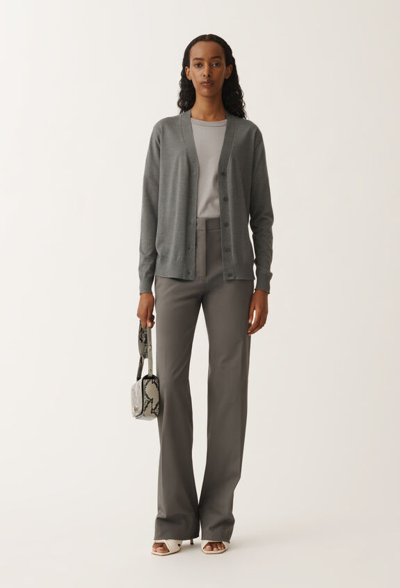 Fabiana Filippi Deruta trousers in cotton gabardine, lead GREY PAD265F320L1920000