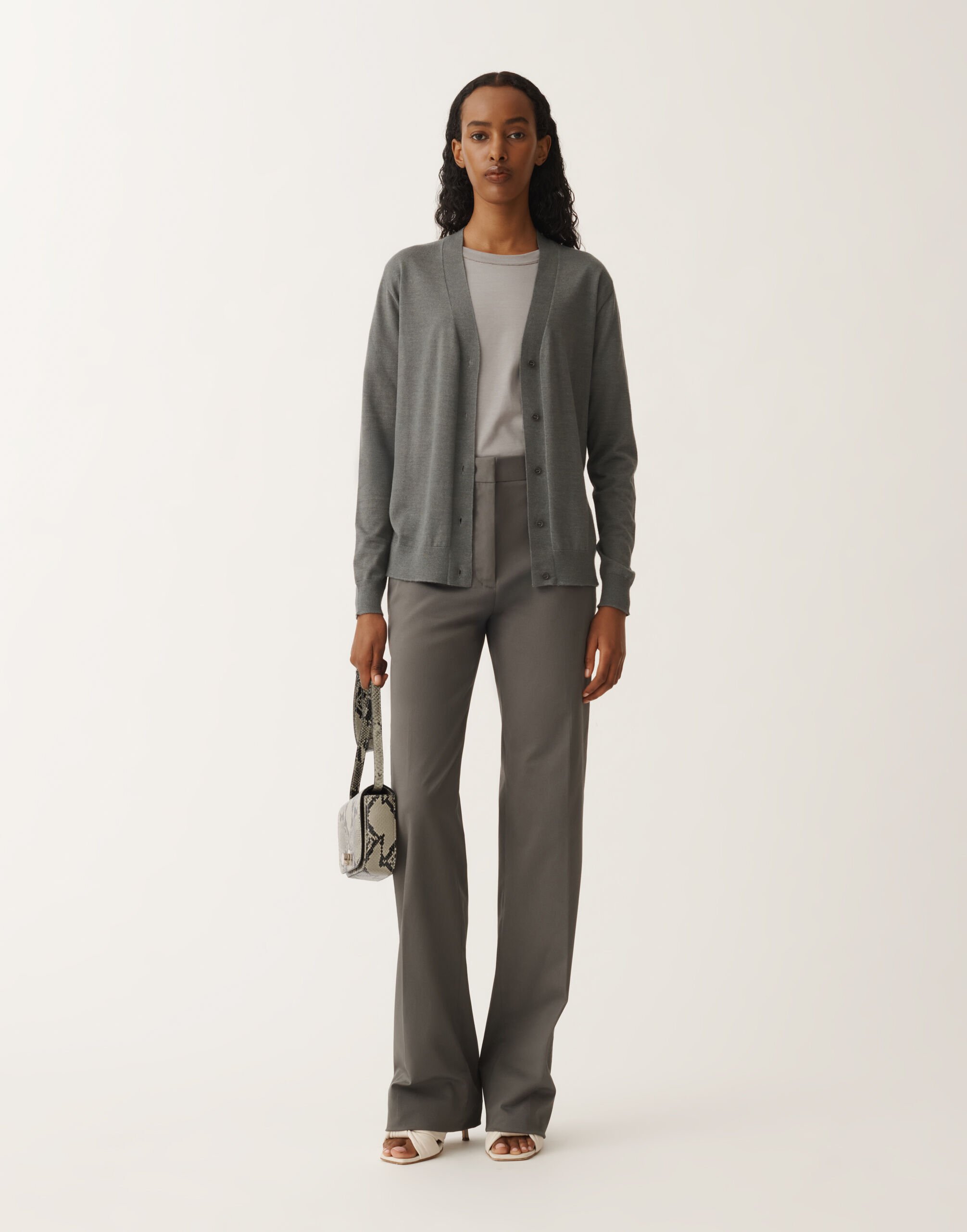 Fabiana Filippi Pantalon Deruta en gabardine de coton, plomb GRIS PAD265F320L1920000