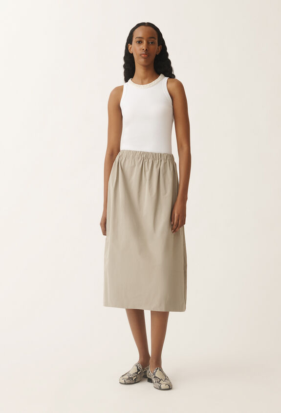 Fabiana Filippi Jupe en micro-faille, argile ARGILE GND275F411L4600000