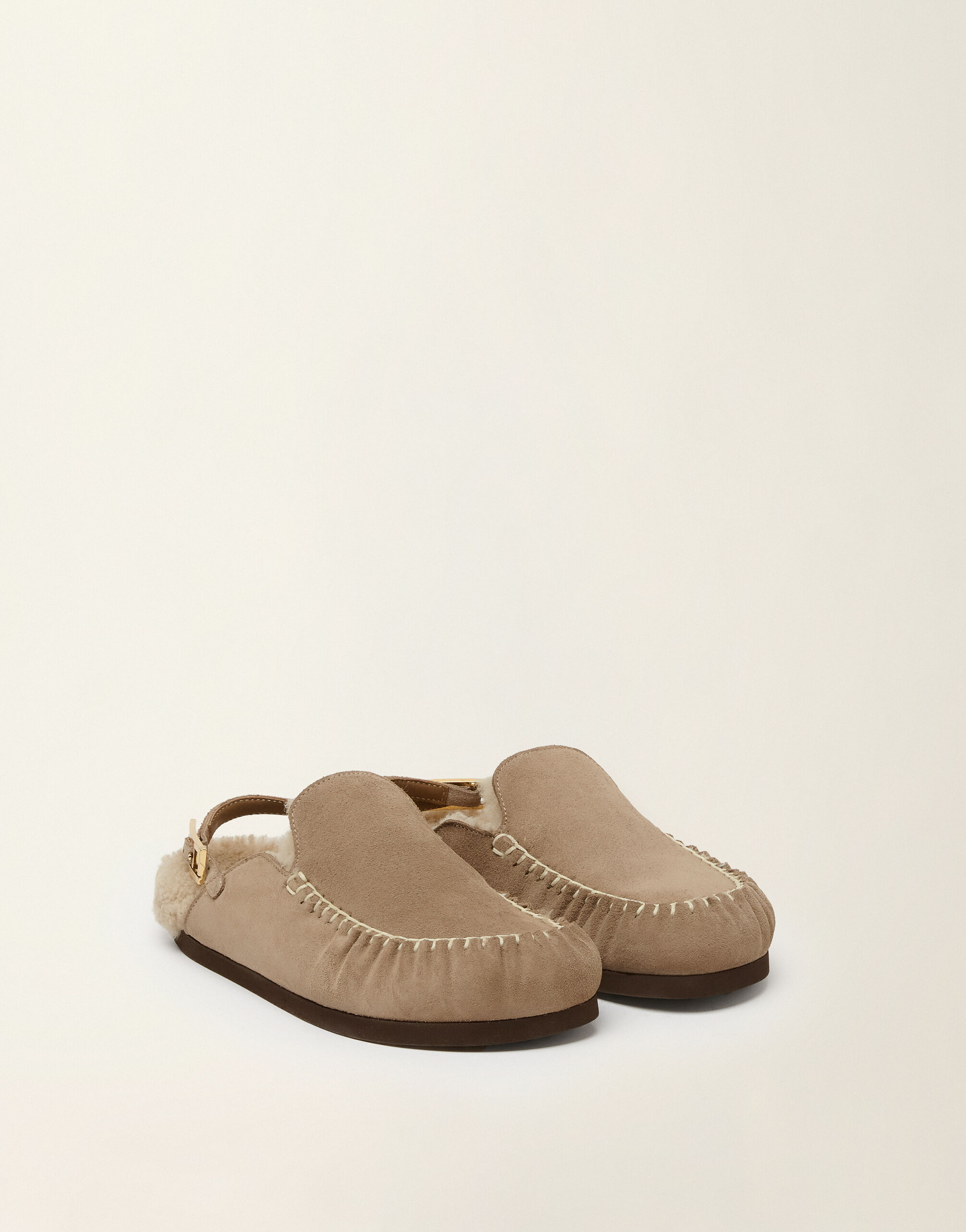 Slipper aus Veloursleder mit Lammfellfutter, Falcon Fabiana Filippi Slipper aus Veloursleder mit Lammfellfutter, Falcon Falcon ASD226A990M5490000