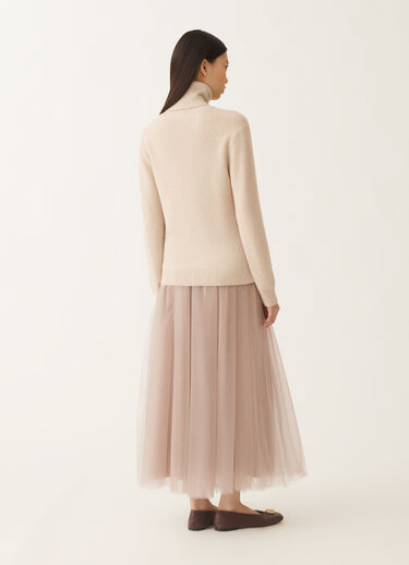 Fabiana Filippi Pullover aus Wolle und Seide mit Pailletten, seilbraun Beige MAD215F066D2960000