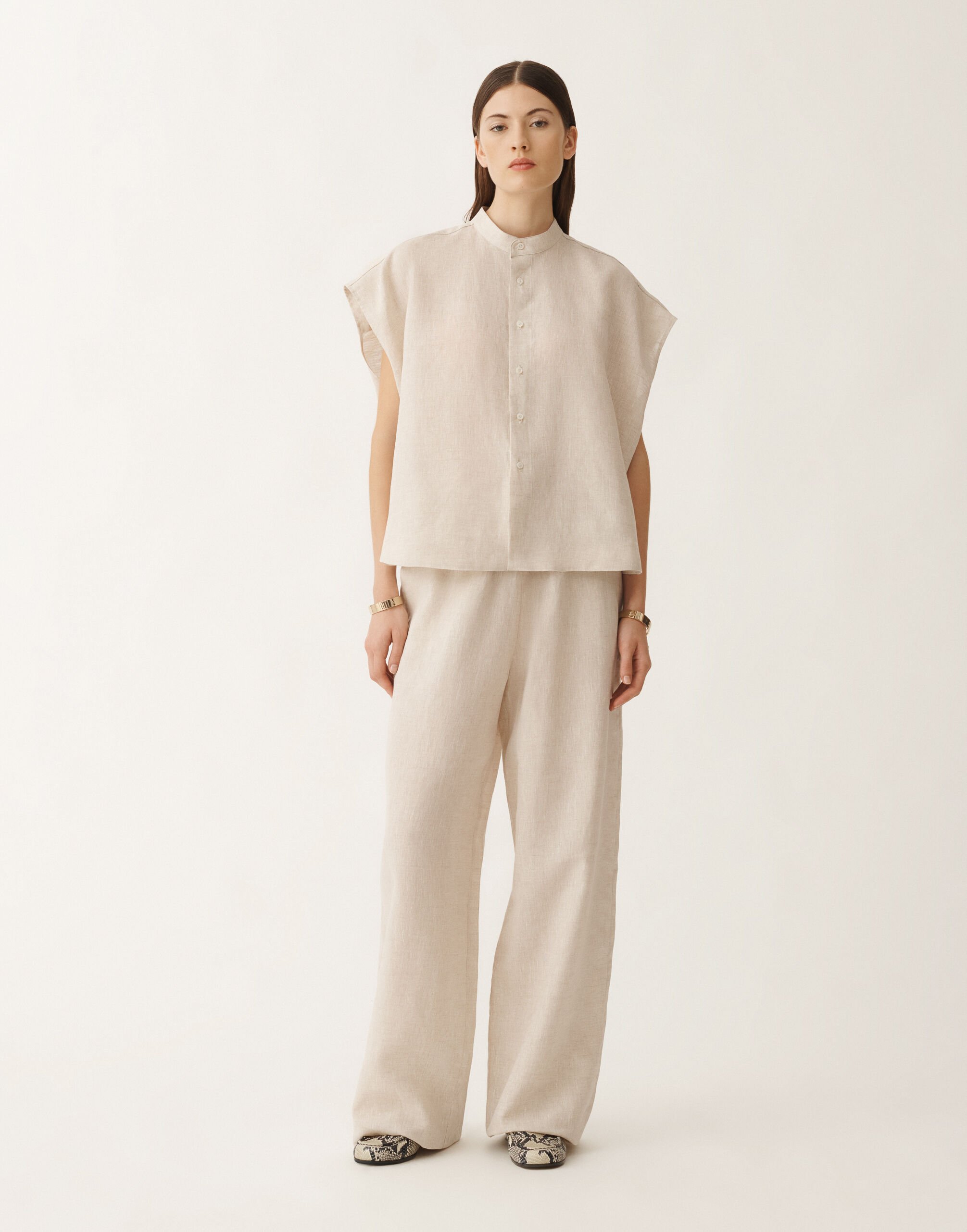 Fabiana Filippi Chemise en toile de lin, grège GREIGE CAD275F883L3770000