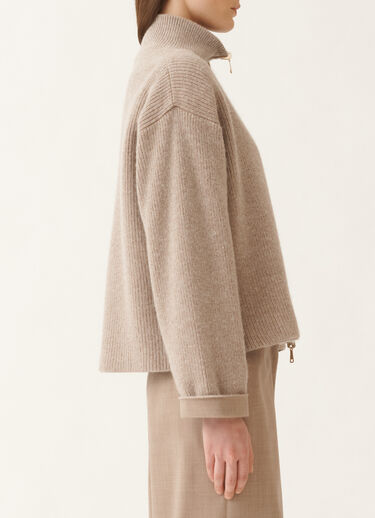 Fabiana Filippi Chaqueta reversible de mohair platino en lana ligera, cacao y arce Blanco GCD225F641L6800000
