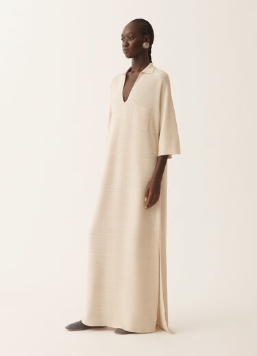 Fabiana Filippi Polo dress in wool, cotton, and lurex, butter Butter ABD266F159L7660000