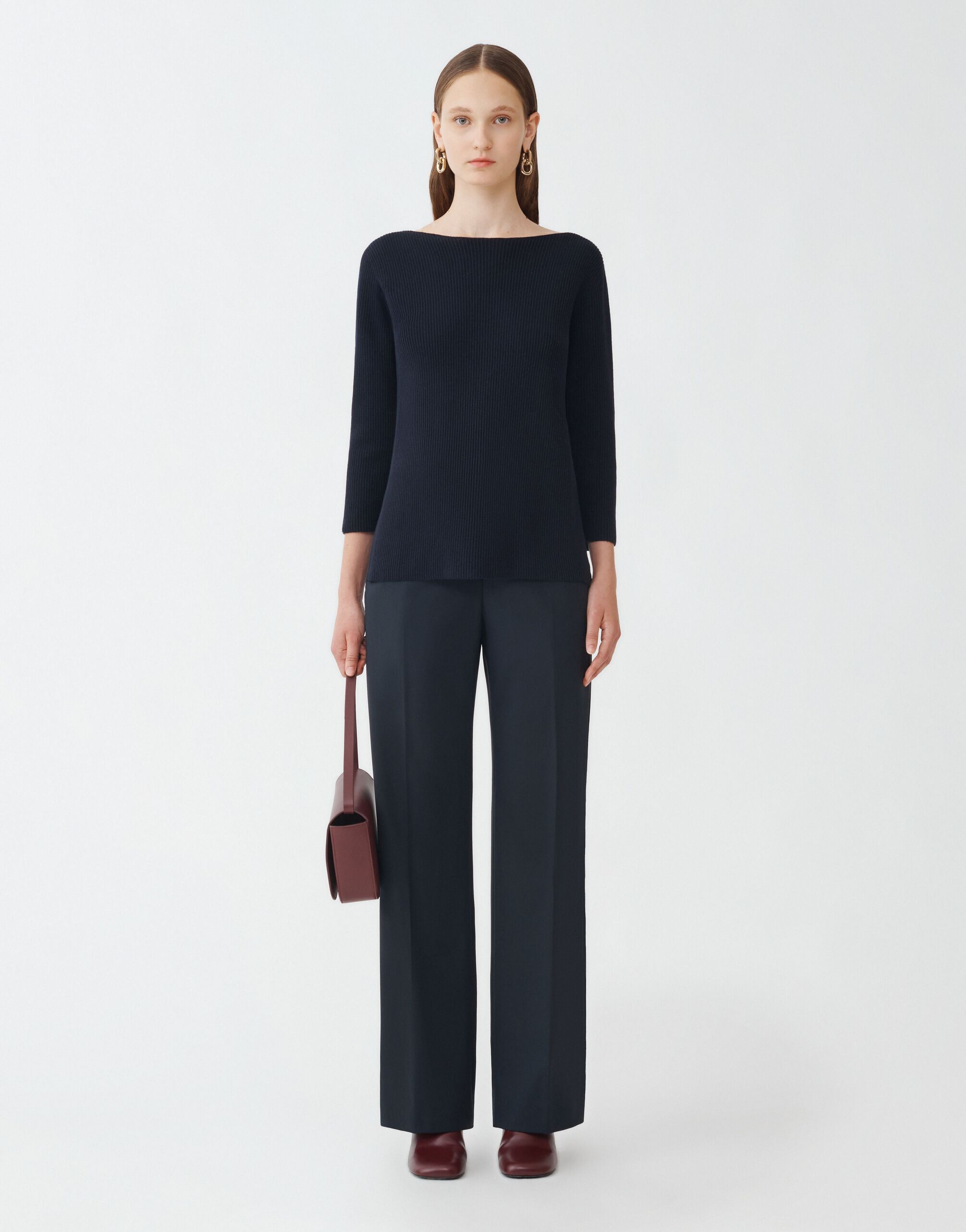 Fabiana Filippi Maglia in lana e cotone, blu notte BLU NOTTE MAD264F018D510M417