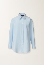Fabiana Filippi Long sky blue poplin shirt SKY BLUE CAD276F416M1600000