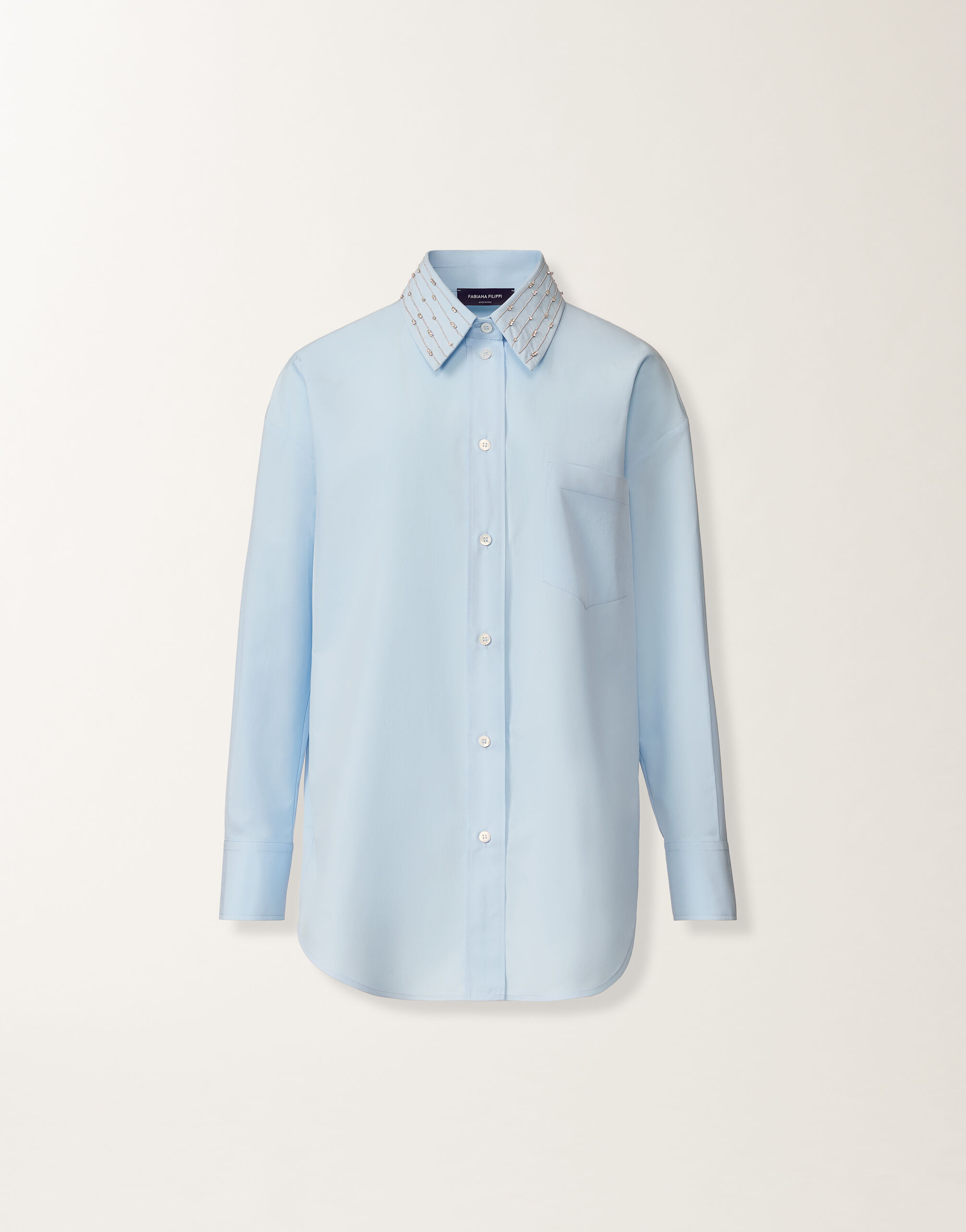 Long sky blue poplin shirt Fabiana Filippi Long sky blue poplin shirt SKY BLUE CAD276F416M1600000
