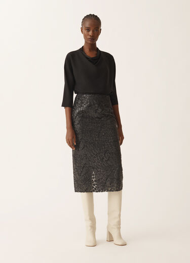 Fabiana Filippi Top in enver satin, black Black TPD225F843L7030000
