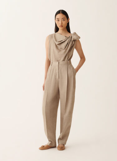 Fabiana Filippi Linen canvas pants, taupe DOVE GREY PAD276F801M1310000