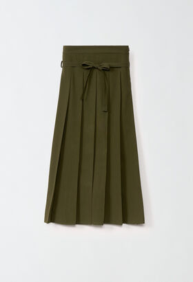 Fabiana Filippi JAPANESE WOOL HIGH WAISTED PLEATED SKIRT GREEN CAD214F267D6140000