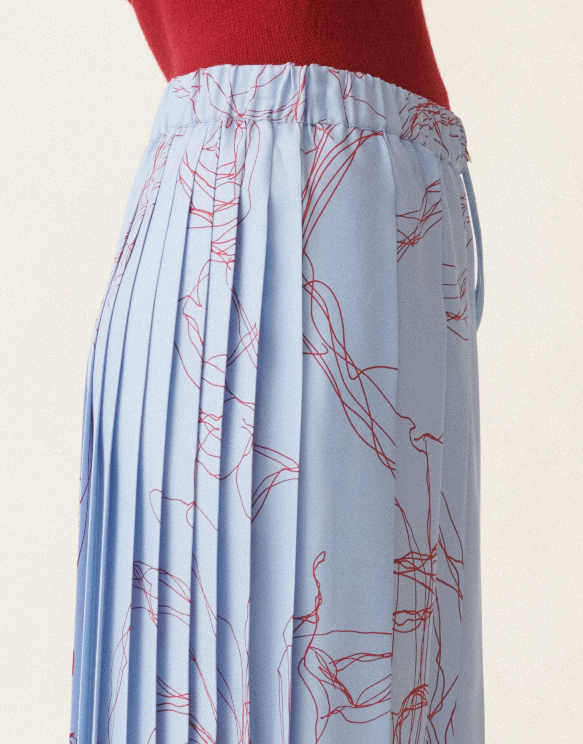 Fabiana Filippi Gonna midi in twill di seta, azzurro Azzurro GND216F339M3070000
